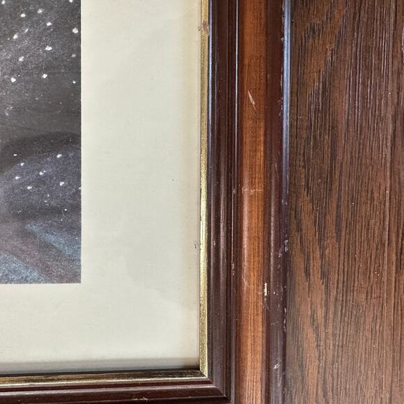 Vintage Albert Anker Girl Knitting Print Framed Wood Rectangular Wall Decoration - Picture 8 of 8